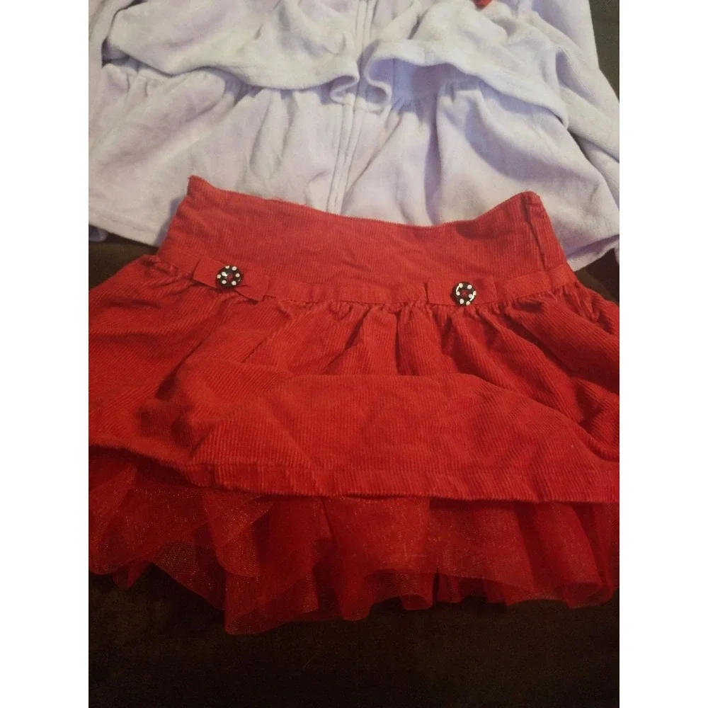 Gymboree winter‎ penguin sweatshirt 2t 3t and red skirt 2t